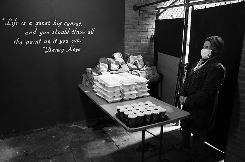 Soup Kitchen : St Luke's Lutheran Church : Hell's Kitchen : 2020 : Food Lines : Seventh Day Adventists Help the Needy : Streetlife : New York City : Times Square : Richard Moore : Photographer : Photojournalist